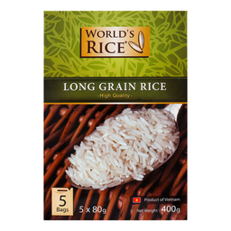 Рис World's rice В'єтнамський, 400 г (5 пакетів по 80 г) (476244)