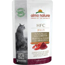 Влажный корм для кошек Almo Nature HFC Cat Jelly филе тунца и лобстера, 55 г