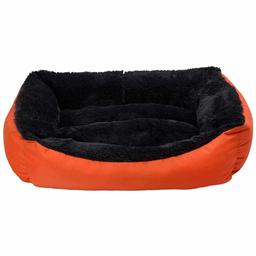 Лежак для животных Milord Jellybean, прямоугольный, оранжевый с черным, размер M (VR05//1066)