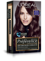 Фарба для волосся L'Oréal Paris Preference, відтінок 5.21 (Нотр-дам. Глибокий світло-каштановий), 174 мл (A8454401)