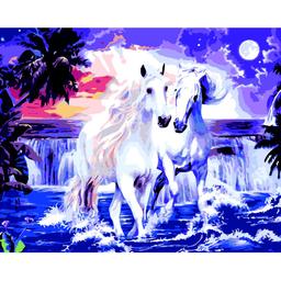 Картина по номерам ZiBi Art Line Белые кони 40х50 см (ZB.64246)