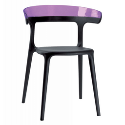 Крісло Papatya Luna чорне сидіння, верх прозоро-пурпурний (279758)