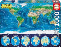Пазл Educa Неон Карта мира, 1000 элементов (16760)