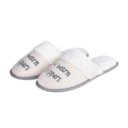 Комнатные тапочки женские Twins My warm slippers, с вышивкой, р.38-39, белый (64070