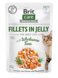 Беззерновий вологий корм для котів Brit Care Cat pouch, тунець в желе, 85 г
