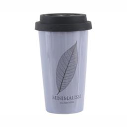 Чашка Limited Edition Minimalism, із силіконовою кришкою, 400 мл, фіолетовий (HTK-025)