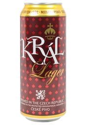 Пиво Kral Lager светлое, 4.6%, ж/б, 0.5 л