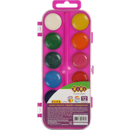 Акварельні фарби ZiBi Kids Line, 12 кольорів, рожевий (ZB.6544-10)