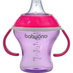 Поилка-непроливайка с мягким носиком BabyOno Natural nursing розовая 3+ 180 мл (1456/02)