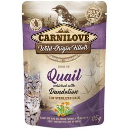 Влажный корм Carnilove rich in Quail enriched with Dandelion в соусе для стерилизованных кошек 85 г