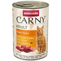Вологий корм для котів Animonda Carny Adult Beef + Chicken, з яловичиною та куркою, 400 г