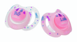 Анатомічна пустушка Nuby, 6+ міс., cвітиться в темряві, рожевий, 2 шт. (5887MFSN-LMpink)