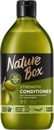 Бальзам Nature Box для зміцнення довгого волосся та протидії ламкості, з оливковою олією холодного віджиму, 385 мл