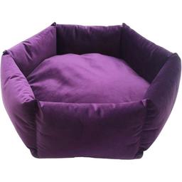 Лежак Matys Тедди шестиугольный, №3, 60х17 см, фиолетовый