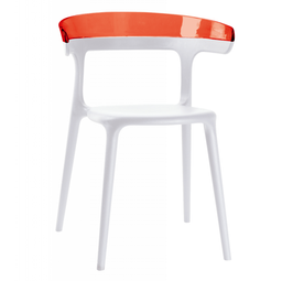 Кресло Papatya Luna белое сиденье, верх прозрачно-красный (279956)