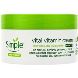 Нічний вітамінний крем Simple Vital Vitamin Night Cream Kind to Skin, 50 мл