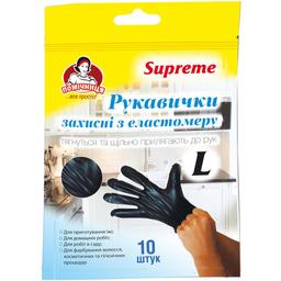 Перчатки хозяйственные Помічниця Supreme черные L