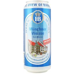 Пиво Hofbrau Munchner Weisse, светлое, нефильтрованное, 5,1%, ж/б, 0,5 л (880902)