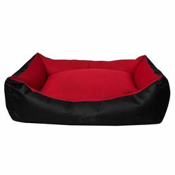 Диван для животных Milord Dondurma, прямоугольный, с бортиками, черный с красным, размер L (VR06//2360)