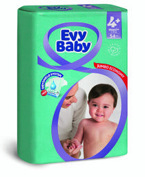 Подгузники Evy Baby 4+ (9-20 кг), 54 шт.