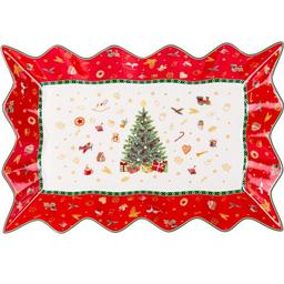 Блюдо Lefard Christmas Delight, 36 см, червоний з білим (985-141)