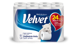Туалетная бумага Velvet Деликатная, трехслойная, 24 рулона (4100816)