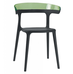 Кресло Papatya Luna черное сиденье, верх прозрачно-зеленый (279796)