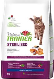 Сухой корм для стерилизованных кошек и кастрированных котов Trainer Natural Super Premium Adult Sterilised with Salmon, с лососем, 3 кг