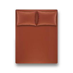 Простыня на резинке с наволочкой Penelope Laura brick red, 200х120+70х50 см, хлопок, коричневый (svt-2000022278324)