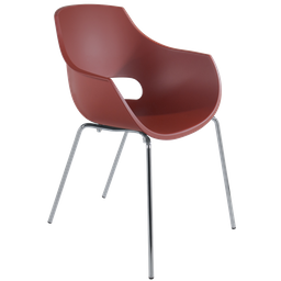 Кресло Papatya Opal-ML PRO, ножки хром, красный (4820080310945)