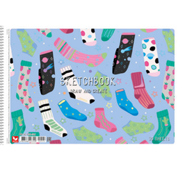 Альбом для малювання Школярик Різнокольорові шкарпетки, 30 аркушів (PB-SC-030-524)
