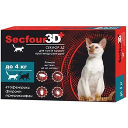 Капли противопаразитарные Fipromax Secfour 3D для котов, 0,5 мл, до 4 кг, 2 шт.