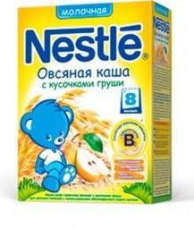 Молочна каша Nestle Вівсяна з шматочками груші, 250 г