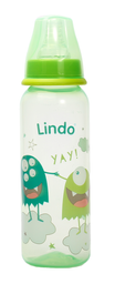 Пляшечка для годування Lindo, з силіконовою соскою, 250 мл, зелений (Li 138 зел)