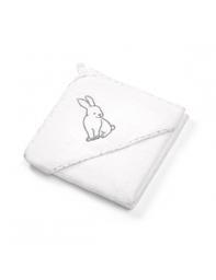 Полотенце с капюшоном BabyOno Кролик, 76х76 см, белый (538/01)