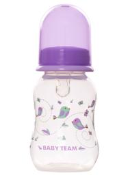 Бутылочка для кормления Baby Team, с талией и силиконовой соской, 125 мл, фиолетовый (1111_фиолетовый)