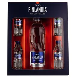 Набор водки Finlandia: классическая 40%, 0,5 л + 4 вкусовые миниатюры, 37,5%, 0,05 л (590065)