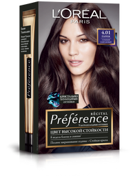 Фарба для волосся L'Oréal Paris Preference, відтінок 4,01 (Париж. Глибокий каштан), 174 мл (A8454501)