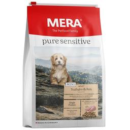 Сухой корм для взрослых собак маленьких пород Mera Pure Sensitive Mini, с индейкой и рисом, 1 кг (057681-7626)