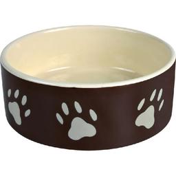 Миска для собак Trixie керамическая, 0,3 л / 12 см, коричневый (24531)