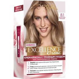 Стійка крем-фарба для волосся L'Oreal Paris Excellence Creme відтінок 8.1 (світло-русявий попелястий) 192 мл
