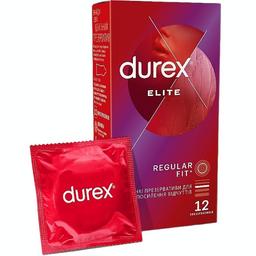 Презервативи латексні з силіконовою змазкою Durex Elite, тонкі, 12 шт. (8157121)