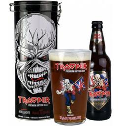 Пиво Trooper Iron Maiden янтарное, с бокалом, 4,7%, 0,5 л (891680)