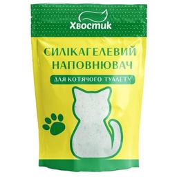 Силикагелевый наполнитель для кошачьего туалета Хвостик, мелкий с зелеными гранулами, 10 л (163084)