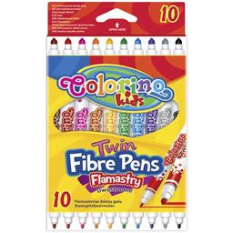 Фломастеры двусторонние Colorino Fibre Pens, 10 цветов (13451PTR/1)