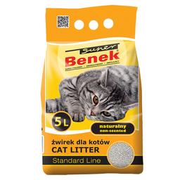 Бентонітовий наповнювач для котячого туалету Super Benek Стандартний, без запаху, 5 л