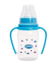 Пляшечка для годування Lindo, вигнута з ручками, 125 мл, блакитний (Li 146 гол)