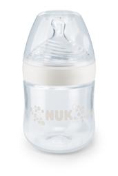 Пляшечка Nuk Nature Sense, з широким горлечком, з силіконовою соскою, 0-6 міс., 150 мл, білий (3952537)