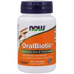 Пробиотики Now Oralbiotic Поддержка здоровья ЛОР-органов 60 таблеток