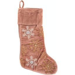 Панчоха новорічна для подарунків Lefard з вишивкою 25x50 см коричневий (877-047)